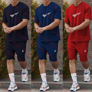 Designer Tracksuits Herr Tshirt Set Luxury Mens T Shirts and Shorts 2 Pieces Set Tracksuit jogger sportkläder Summer Casual Streetwear Fitness Sports Sate Suit