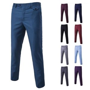 Czarni mężczyźni Ubierz spodnie Slim Fit Spring Autumn Mens Work Suit Pants Bussiness Office Plus Size Wedding Spodni Male219c