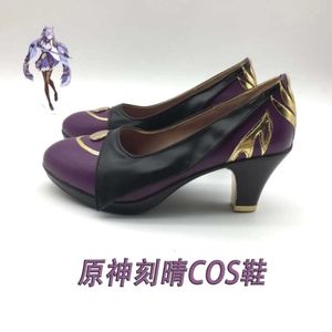 Anime Game Genshin Impact Keqing Cosplay Halloween Carnival Party Shoes Short Fancy Boots Custom-made Size 35-43 cosplay