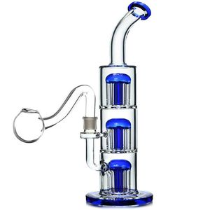 12.9 inchs Arm Tree Perc Glasses Water Bongs hookahs heady Dab Rigs smoking glass water pipe Matrix with 14mm bowl