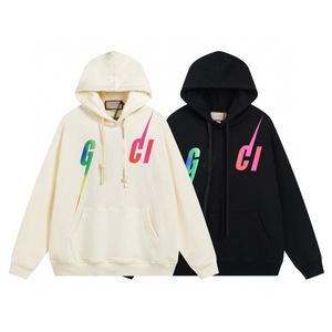 Fantasia relâmpago hoodies carta logotipo impresso masculino e feminino solto pulôver com capuz camisola