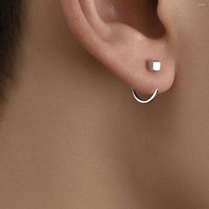 Studörhängen Vintage Minimalist Square for Teens Ear Piercing Women Män genomborrade ovanliga festsmycken coola