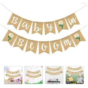 Party Decoration Banner Baby Shower Pennant Birthday Bunting Po First Favors Supplies Born Hanging Fabric Rustic Girl