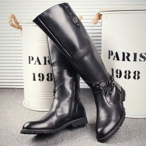 Buty British Męs Black Knee High Desiger Boi bok butów motocyklowych butów za antyki cosplay botas botas swobodny komfort zapatos 231102