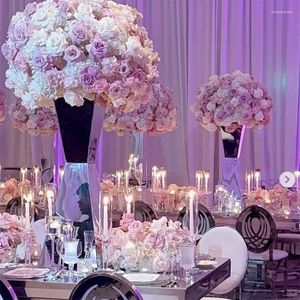 Portacandele 6 pezzi vaso centrotavola per tavola di nozze supporti per fiori in acciaio inossidabile vasi decorazione per feste in piombo