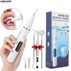 Other Oral Hygiene Electric Teeth Cleaner Ultrasonic Dental Calculus Stain Remover Oral Tooth Plaque Tartar Pets Stone Teeth Whitening Tools 231101
