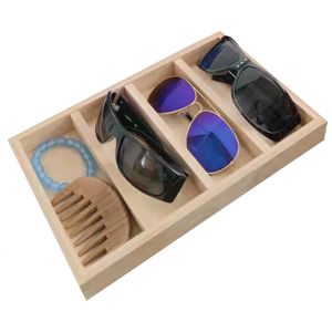 Sunglasses Cases Wood Bangle Jewelry Storage Tray Sunglasses Display Organizer Watch Bracelet Ring Jewellery Showcase Earring Cosmetic Box 231101