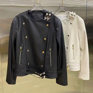 Women's Leather Genuine Jacket Women Natural Sheepskin Coat Lady Biker Jackets Spring And Autumn Clothing