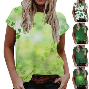 T-shirt da donna St. Patrick's Day Leaf Stampato Top Donna Kawaii Abbigliamento Top 2023 Donna High Street For Work Autunno Mujer