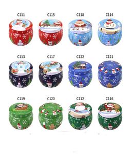 christmas tin box scented candle tin with hand gift box christmas santa snowman elk tin candle box hh935335765175