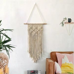 Tapisserier Bomull Rope Weave Tapestry Retro Centraleuropa Style Målningar Linne Ornament Hem Trädgård Vägg sovrum hängande gåvor