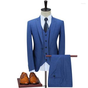 Erkek Suit 2023 Erkek Keten Takım Slim Fit Sıradan İş Gelinlik Erkekler Terno Maskulino Smokin 3 Parça Ceket Pantolon
