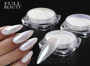 Nagel glitter spegel nagelpulver pigment pärla vit gnugga på konst damm krom aurora blå manikyr holografiska dekorationer4737648