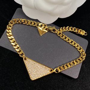 designer bracelet fashion chain jewelry European and American Letter Small Flash Diamond High Sense Collar Ring Set Female