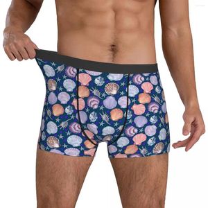 Underpants Sea Shells Underwear Scallop Abstrac Sexy Calcinhas Imprimir Shorts Briefs 3D Bolsa Homens Plus Size Boxer