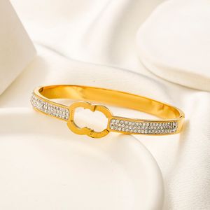 Simple Style Charm Bangle Luxury Designer Jewelry Accessories 18K Gold Plated 925 Silver Girls' Bangle High Quality Stainless Steel No Fade Gifts Bracelet