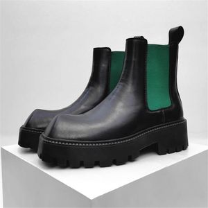 Rhinoceros boynuz erkek chelsea boots siyah erkek tıknaz bot kayması