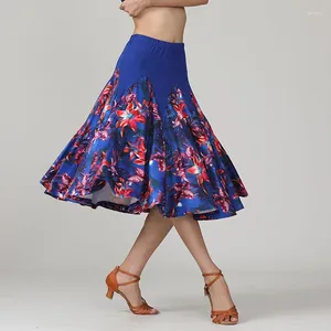 Stage Wear Elegant Modern Dancing Skirt For Women Ballroom Dancewear Flower Tango Performance Costume National Standard Dance Skirts