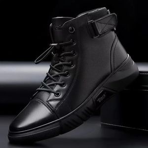 Boots Men's Motorcycle Boots Comfortable Platform Boots Men's Outdoor High Top Leather Boots Fashion Comfortable Waterproof Men Shoes 231101