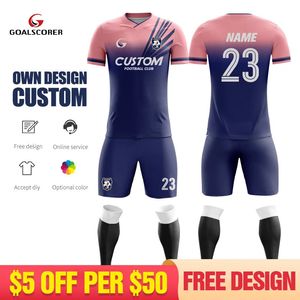 Other Sporting Goods Wholesale 100 Polyester Sublimation Football Jersey Kits Custom Mens Breathable Soccer Uniform Sports Wear With L352 231102