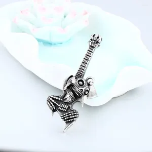 Pendant Necklaces European And American Fashion Punk Skull Guitar For Men's Personalized Vintage Stainless Steel Jewelry Necklace