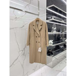 Parkas quente cashmere designer feminino maxmaras casaco de inverno moda elegante max lã estilo feminino luz manga longa presente de natal 3