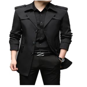 New Spring Men Trench Fashion England Style Long Trench Coats Mens Casual Outerwear Jackets Windbreaker Brand Mens Clothing 2023 5XL