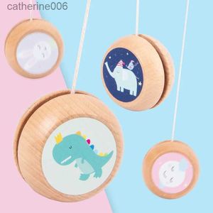 Yoyo Holz Yoyo Spielzeug Farbe Mini Runde DIY Baby Nette Ball Handgemachte Handwerk Log Spielzeug Kinder Lustige Kreative Cartoon Spielzeug für Kind GeschenkL231102