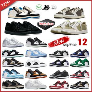 jumpman 1 low basketball shoes 1s lows sneakers Reverse Mocha Olive Black Phantom Bred Toe Panda UNC Wolf Grey True Blue men women outdoor sports shoes