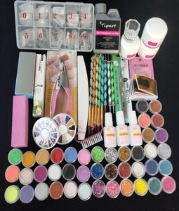 Nail Art Kits 500Pcs French Tips Acrylic Power Manicure Kit Cutter Glitter File Brush Tool Set Gel7224406