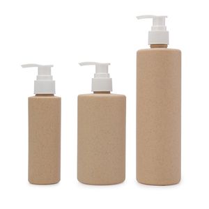 Weizenstroh-Lotion-Pumpflasche PET-Shampoo-Duschgel-Kosmetikbehälter Nachfüllflasche für Gesichtsreiniger