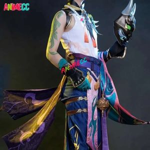 Genshin Impact Xiao Costume Cosplay Parrucca Scarpe Kimono Uniforme Costumi per feste di Halloween Anime Giochi di ruolo per uomini Donne cosplay