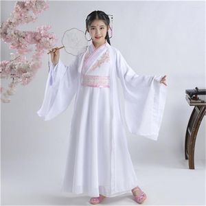 Abbigliamento da palcoscenico Hanfu cinese Costume da bambina Costume da fata per bambini Cosplay Danza estiva per bambini