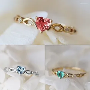 Обручальные кольца, простое кольцо с сердечком для женщин, женский милый палец, романтический подарок на день рождения подруге, циркониевый камень, модные украшения