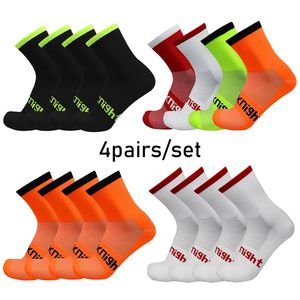 Sportsocken 4 Paare/Satz Radsport-Sportsocken Bequeme atmungsaktive Profi-Radsport-Rennsocken Outdoor-Mountainbike-Socken Calcetines Ciclismo 231102