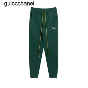 Novas calças 23ss bordado rhude sweatpants homens mulheres versão superior solto cordão corredores rhude calças das mulheres dos homens