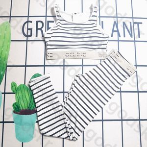 Letter Stripe Print Kathing Suit damski dres camisole legginsy letnie plaż