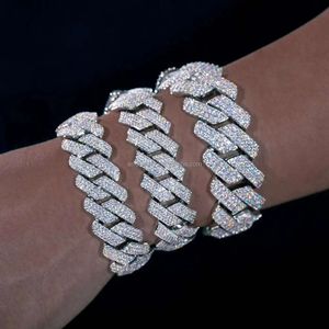 Großhandel Vvs Moissanit Pass Diamant Tester Miami Cuban Link Kette 8mm 10mm 12mm 14mm 18mm hiphop Halskette Armband Männer