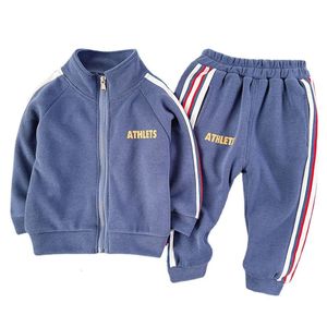 Set di abbigliamento Primavera Autunno Neonate Vestiti Bambini Ragazzi Moda Giacca di cotone Pantaloni 2 Pezzi Set Bambino Costume sportivo Tute per bambini 231102