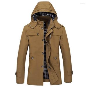 Men's Trench Coats Coat Designer Spring Autumn Casual Cotton Slim Fit Windbreaker Jacket Male Long Jackets Men Casaco Masculino