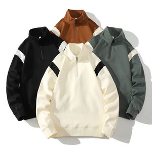 Мужские свитера с половиной молнии и женские весенне-осенние американские винтажные модные брендовые пальто Топ для пары 231101