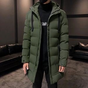 Mens Down Parkas Luxury Winter Men Clothing Warm Midlength Cotton Jacket Huven Padded Youth Coat Student Casual 231101