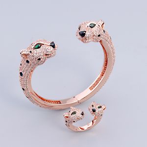 Gümüş Altın Çift Uçlu Leopar Kadınlar Açık Bangles Bilezikler Tasarımcı Erkek Takı Yüksek Kalite Unisex Moda Pırlanta Partisi Noel Düğün Hediyeleri Doğum Günü Satış