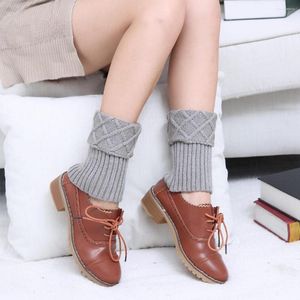 Women Socks Short Diamond Knit Leg Warmer Fold-over Cuff Knitted Foot Cover Boots Legging Decoration