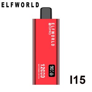 Prezzo originale Elfworld Shock nuovo ultima pro gustofog 12000 sbuffi 0% 2% 5% 18 ml E-liquid preriempito per usa vapr 15k18k20k vape usa e getta elf flusso d'aria schermo led stella 9k bar