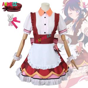 ANIMECC Hoshino Ai Oshi No Ko Cosplay Kostüm Anime Chocolate Maid Kleid Uniform Halloween Party für Frauen Mädchen XS-XXL Cosplay