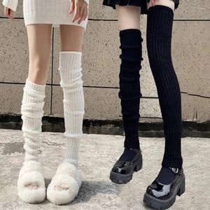Women Socks 40/50/70cm Lolita Long Wool Knitted Foot Cover Arm Warmer Y2K Autumn Winter Boot Cuffs Stockings