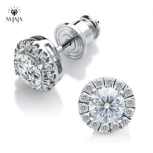 Stud 031CT D Color Halo Brincos 925 Sterling Silver para Mulheres GRA Round Cut Lab Diamond Wedding Jewelry 231101