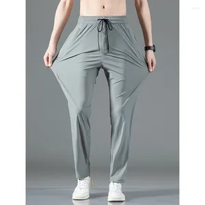 Herrbyxor Sommarszipfickor Män Sweatpants andningsbar snabb torr kylning Stretch Nylon Casual Track Straight Sport Trousers 8xl