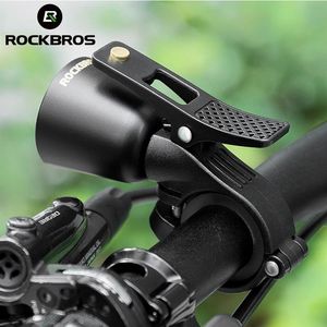 Chifres de bicicleta ROCKBROS Bike Bell MTB Road 100db Anel de bicicleta Liga de cobre Aviso Seguro Fácil instalação Crisp Cycling Bells Accessorie 231101